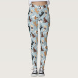 Labradoodle/Goldendoodle Knochen und Paare Leggings<br><div class="desc">Niedliche Labradoodle / Goldendoodle Hunde sitzen und stehen und rollen mit Creme,  Aprikose,  Schokolade,  Schwarz- und Parti-Mäntel mit verstreuten Hundeknochen und Pappprints Muster.</div>