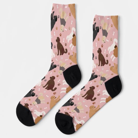 Labradoodle/Goldendoodle Knochen und Paare Socken (Linkes Detail)