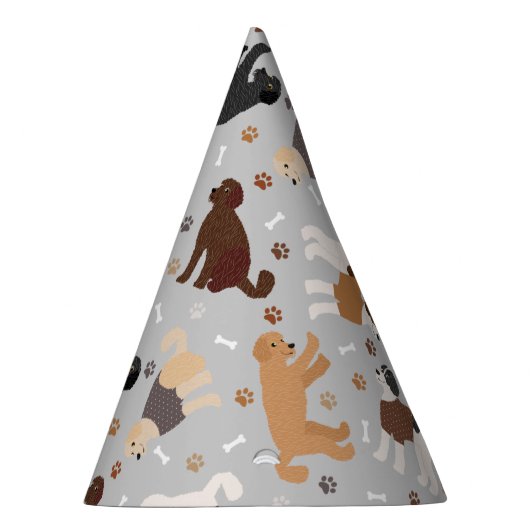 Labradoodle/Goldendoodle Knochen und Paws Party Ha Partyhütchen (Rechts)