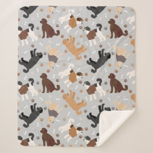 Labradoodle/Goldendoodle Knochen und Paws Sherpa B Sherpadecke