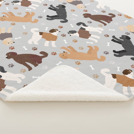 Labradoodle/Goldendoodle Knochen und Paws Sherpa B Sherpadecke (3/4)