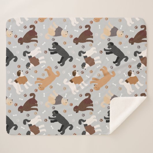 Labradoodle/Goldendoodle Knochen und Paws Sherpa B Sherpadecke (Vorderseite (Horizontal))