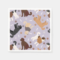 Labradoodle / Goldendoodle Knochen und Pfauen Napk