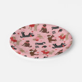 Labradoodle / Goldendoodle Valentinmuster Pappteller (Schrägansicht)