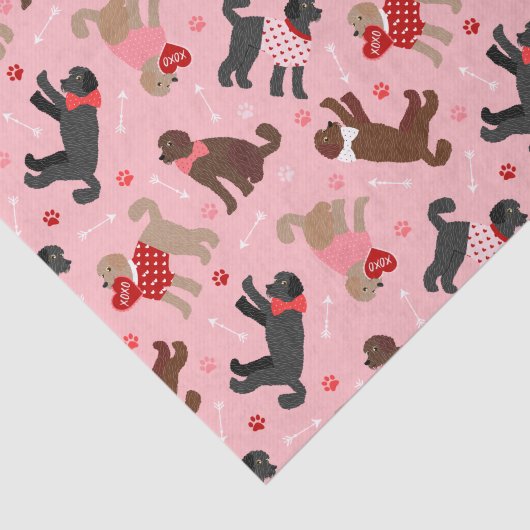 Labradoodle / Goldendoodle Valentinmuster Seidenpapier (Ausschnitt)