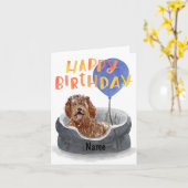 Labradoodle Grußkarte Personalisiert Karte (Gelbe Blume)