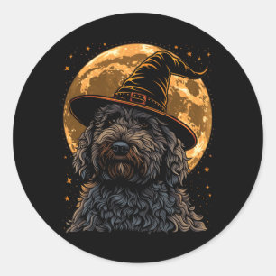 Labradoodle Halloween-Hund Lustiger Süßer Doodle-M Runder Aufkleber
