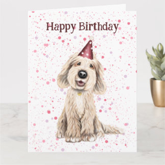 Labradoodle, Happy Birthday Card Karte
