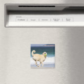 Labradoodle - Happy Day on Beach Magnet (In Situ (Geschirrspüler))