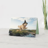 Labradoodle-Hexe Halloween-Karte Feiertagskarte (Rückseite)