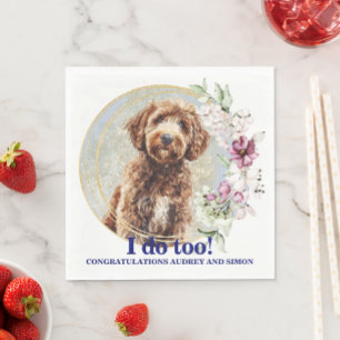 Labradoodle-Hochzeitsservietten mit Hundebild Serviette