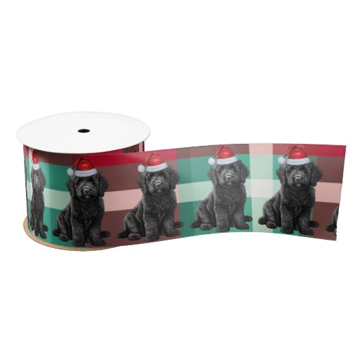 Labradoodle Holiday Kariert Funny Dog Weihnachten Satinband (Spule)