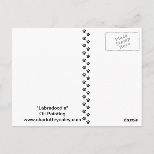 Labradoodle Hund Art Postkarte (Rückseite)