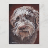 Labradoodle Hund Art Postkarte (Vorderseite)