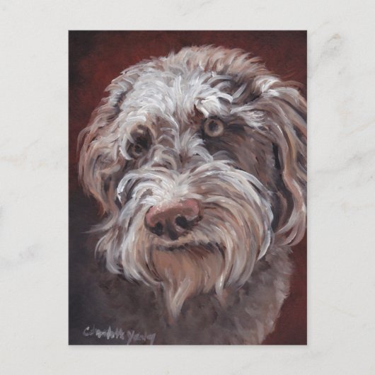 Labradoodle Hund Art Postkarte (Vorderseite)