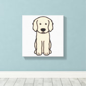 Labradoodle Hund Cartoon Leinwanddruck (Insitu (Holzboden))
