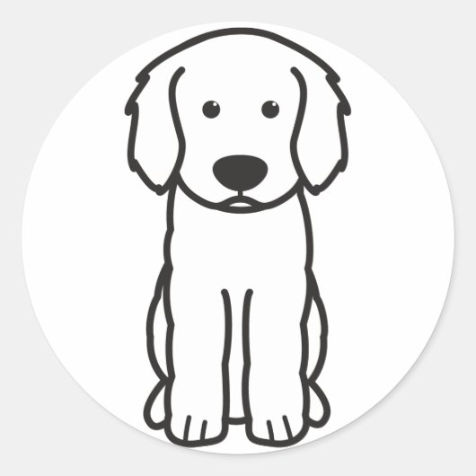 Labradoodle Hund Cartoon Runder Aufkleber (Vorderseite)