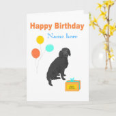 Labradoodle Hund Geburtstagskarte Karte (Gelbe Blume)