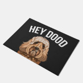Labradoodle Hund Hey Dog lustig Fußmatte (Schrägansicht)