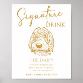 Labradoodle Hund Hochzeit Signature Drink Zeichen Poster (Vorne)