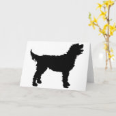 Labradoodle Hund (im Schwarzen) Karte (Gelbe Blume)