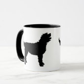 Labradoodle Hund (im Schwarzen) Tasse (Vorderseite Links)