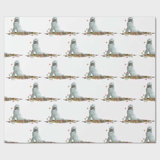 Labradoodle-Hund in Blätter, die Papier wackeln Geschenkpapier (Flach)