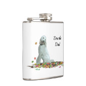 Labradoodle Hund in Blätter Flasche trinken Flachmann (Rechts)