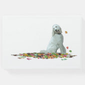 Labradoodle Hund in Blätter Gästebuch (Rückseite)