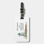 Labradoodle Hund in Blätter Gepäckmarke Gepäckanhänger (Vorderseite vertikal)
