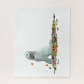 Labradoodle Hund in Blätter Jigsaw Puzzle (Vertikal)