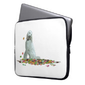 Labradoodle Hund in Blätter Laptop-Sieb Laptopschutzhülle (Vorderseite Links)