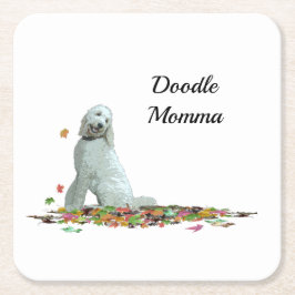 Labradoodle Hund in Blätter Papier Untersetzer