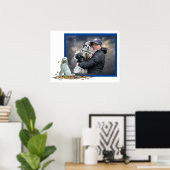 Labradoodle Hund in Blätter Poster (Heimbüro)