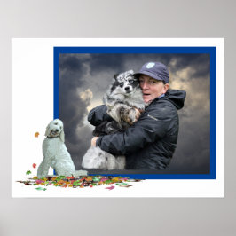 Labradoodle Hund in Blätter Poster