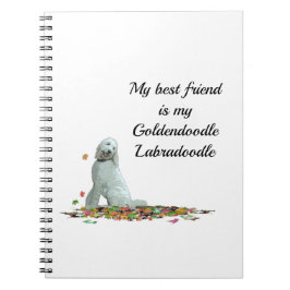Labradoodle Hund in Blätter SpiralNotebook Notizblock