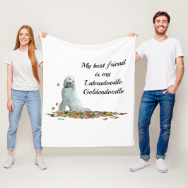 Labradoodle Hund in Blätter zitieren Fleece Blanke