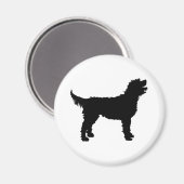 Labradoodle Hund (in schwarz) Magnet (Vorderseite/Rückseite)