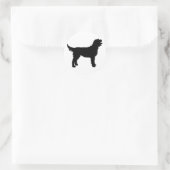 Labradoodle Hund (in schwarz) Runder Aufkleber (Tasche)
