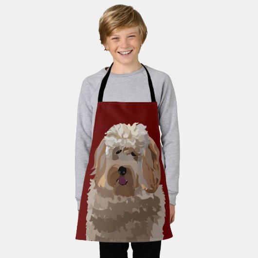 Labradoodle Hund Kinder Schürze (Getragen)