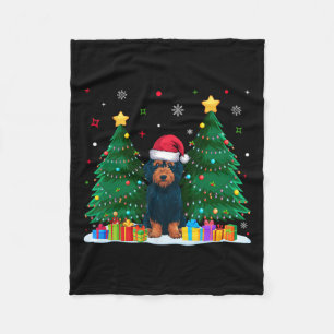 Labradoodle Hund liebt Weihnachtsmannmütze Ugge We Fleecedecke