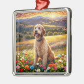 Labradoodle-Hund Ornament Aus Metall (Links)