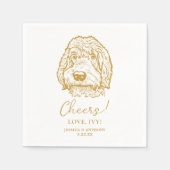 Labradoodle Hund Personalisiert Cheers Serviette (Vorderseite)