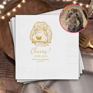 Labradoodle Hund Personalisiert Cheers Serviette