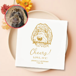 Labradoodle Hund Personalisiert Cheers Serviette