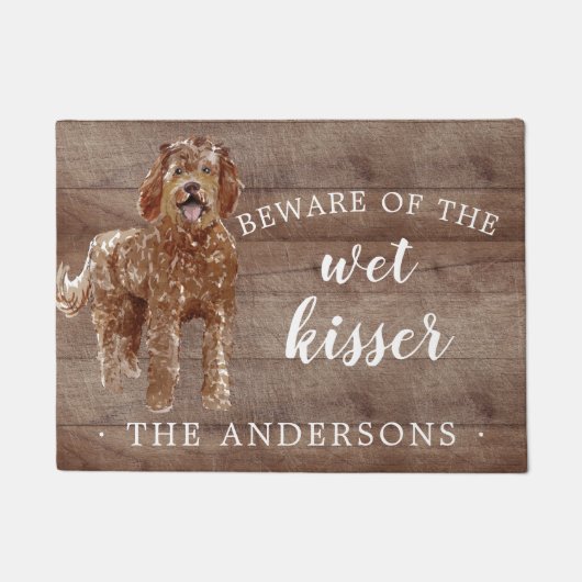 Labradoodle Hund Personalisiert Dog Mat Fußmatte (Vorderseite)
