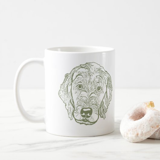 Labradoodle Hund Personalisiert Zeichnend Hand Kaffeetasse (Mit Donut)