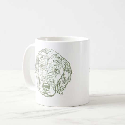 Labradoodle Hund Personalisiert Zeichnend Hand Kaffeetasse (Vorderseite Links)