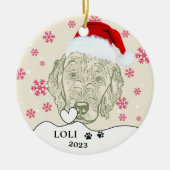 Labradoodle Hund Personalisiert Zeichnend Hand Keramik Ornament (Vorne)