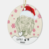 Labradoodle Hund Personalisiert Zeichnend Hand Keramik Ornament (Links)